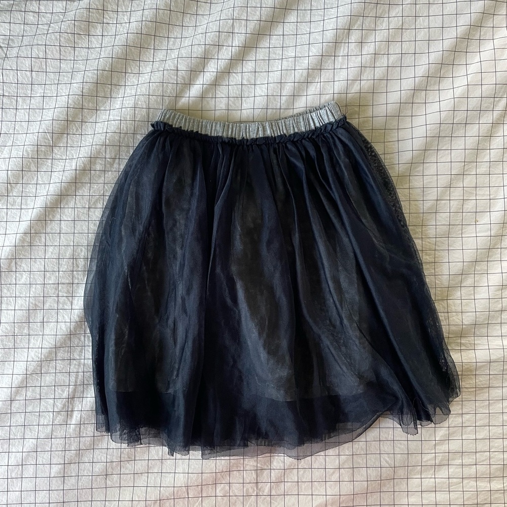 Tea Collection Scotland Black Tulle Skirt with Elastic Waistband 4